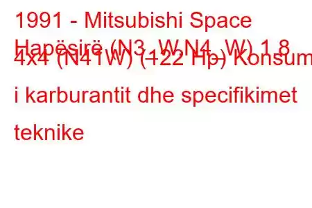 1991 - Mitsubishi Space
Hapësirë ​​(N3_W,N4_W) 1.8 4x4 (N41W) (122 Hp) Konsumi i karburantit dhe specifikimet teknike