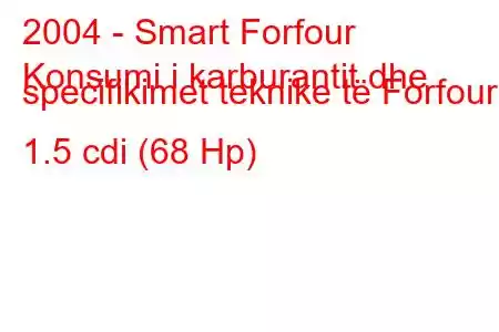 2004 - Smart Forfour
Konsumi i karburantit dhe specifikimet teknike të Forfour 1.5 cdi (68 Hp)