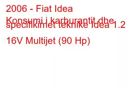 2006 - Fiat Idea
Konsumi i karburantit dhe specifikimet teknike Idea 1.2 16V Multijet (90 Hp)