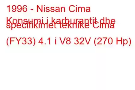 1996 - Nissan Cima
Konsumi i karburantit dhe specifikimet teknike Cima (FY33) 4.1 i V8 32V (270 Hp)