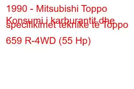 1990 - Mitsubishi Toppo
Konsumi i karburantit dhe specifikimet teknike të Toppo 659 R-4WD (55 Hp)