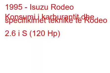 1995 - Isuzu Rodeo
Konsumi i karburantit dhe specifikimet teknike të Rodeo 2.6 i S (120 Hp)