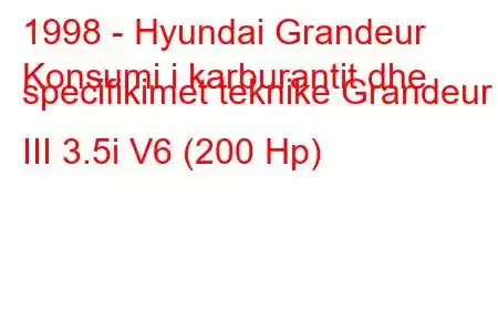 1998 - Hyundai Grandeur
Konsumi i karburantit dhe specifikimet teknike Grandeur III 3.5i V6 (200 Hp)