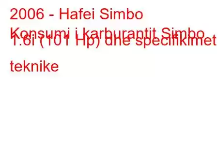 2006 - Hafei Simbo
Konsumi i karburantit Simbo 1.6i (101 Hp) dhe specifikimet teknike