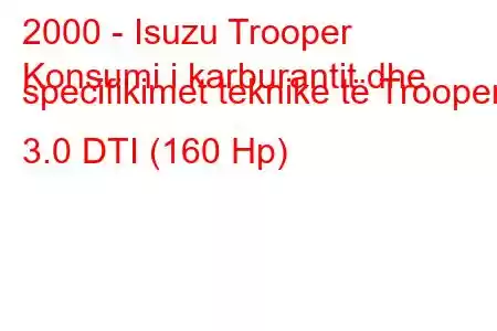 2000 - Isuzu Trooper
Konsumi i karburantit dhe specifikimet teknike të Trooper 3.0 DTI (160 Hp)