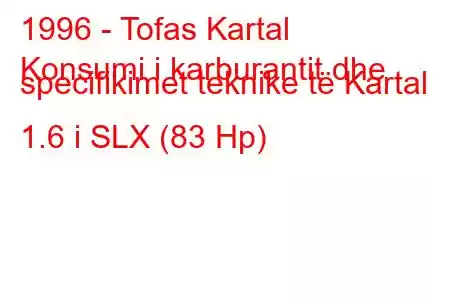 1996 - Tofas Kartal
Konsumi i karburantit dhe specifikimet teknike të Kartal 1.6 i SLX (83 Hp)