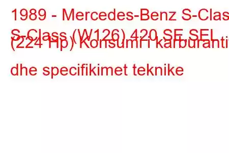 1989 - Mercedes-Benz S-Class
S-Class (W126) 420 SE,SEL (224 Hp) Konsumi i karburantit dhe specifikimet teknike