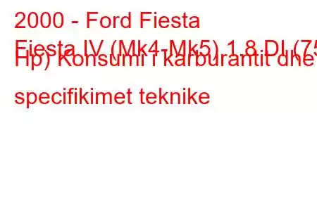 2000 - Ford Fiesta
Fiesta IV (Mk4-Mk5) 1.8 DI (75 Hp) Konsumi i karburantit dhe specifikimet teknike