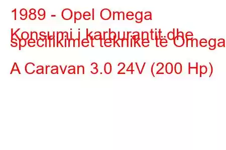 1989 - Opel Omega
Konsumi i karburantit dhe specifikimet teknike të Omega A Caravan 3.0 24V (200 Hp)