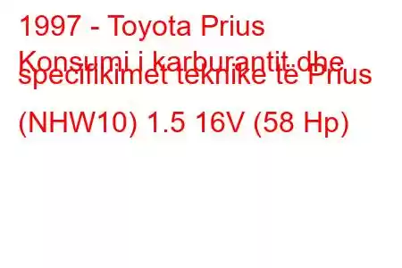 1997 - Toyota Prius
Konsumi i karburantit dhe specifikimet teknike të Prius (NHW10) 1.5 16V (58 Hp)