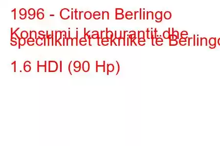 1996 - Citroen Berlingo
Konsumi i karburantit dhe specifikimet teknike të Berlingo 1.6 HDI (90 Hp)