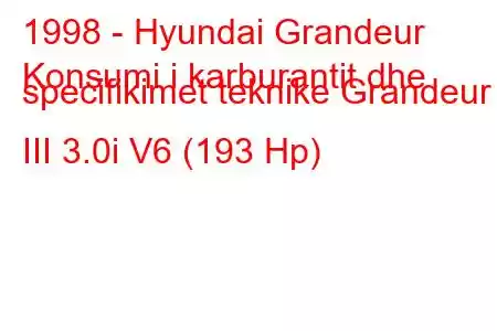 1998 - Hyundai Grandeur
Konsumi i karburantit dhe specifikimet teknike Grandeur III 3.0i V6 (193 Hp)