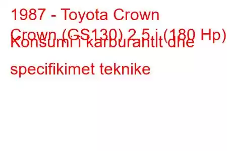 1987 - Toyota Crown
Crown (GS130) 2.5 i (180 Hp) Konsumi i karburantit dhe specifikimet teknike