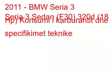 2011 - BMW Seria 3
Seria 3 Sedan (F30) 320d (184 Hp) Konsumi i karburantit dhe specifikimet teknike