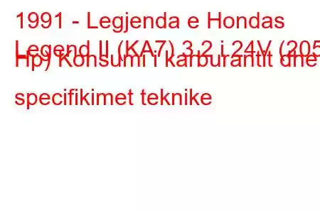 1991 - Legjenda e Hondas
Legend II (KA7) 3.2 i 24V (205 Hp) Konsumi i karburantit dhe specifikimet teknike