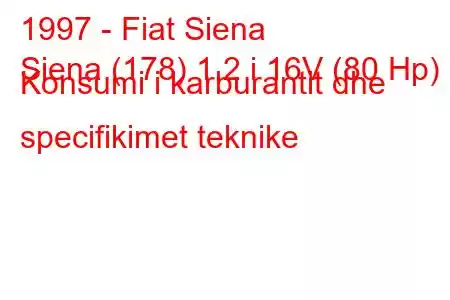 1997 - Fiat Siena
Siena (178) 1.2 i 16V (80 Hp) Konsumi i karburantit dhe specifikimet teknike