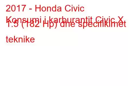 2017 - Honda Civic
Konsumi i karburantit Civic X 1.5 (182 Hp) dhe specifikimet teknike