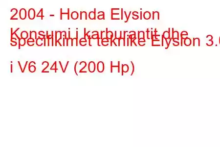 2004 - Honda Elysion
Konsumi i karburantit dhe specifikimet teknike Elysion 3.0 i V6 24V (200 Hp)