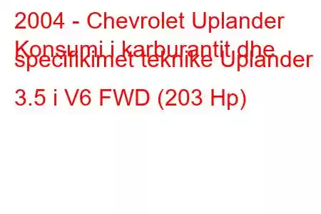 2004 - Chevrolet Uplander
Konsumi i karburantit dhe specifikimet teknike Uplander 3.5 i V6 FWD (203 Hp)