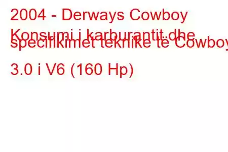 2004 - Derways Cowboy
Konsumi i karburantit dhe specifikimet teknike të Cowboy 3.0 i V6 (160 Hp)