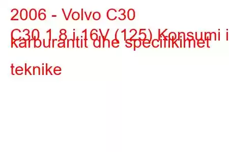 2006 - Volvo C30
C30 1.8 i 16V (125) Konsumi i karburantit dhe specifikimet teknike