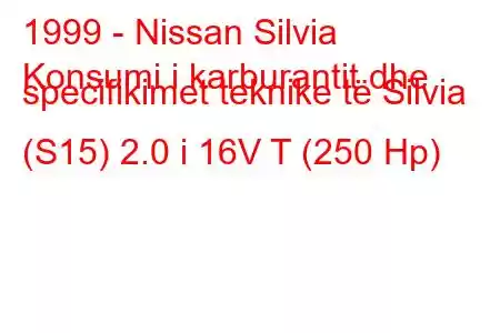 1999 - Nissan Silvia
Konsumi i karburantit dhe specifikimet teknike të Silvia (S15) 2.0 i 16V T (250 Hp)