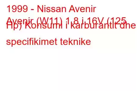 1999 - Nissan Avenir
Avenir (W11) 1.8 i 16V (125 Hp) Konsumi i karburantit dhe specifikimet teknike