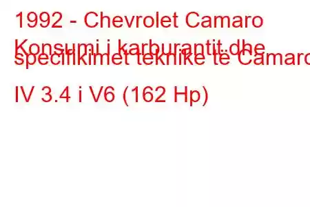 1992 - Chevrolet Camaro
Konsumi i karburantit dhe specifikimet teknike të Camaro IV 3.4 i V6 (162 Hp)