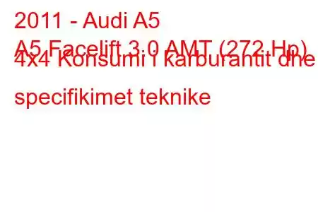 2011 - Audi A5
A5 Facelift 3.0 AMT (272 Hp) 4x4 Konsumi i karburantit dhe specifikimet teknike