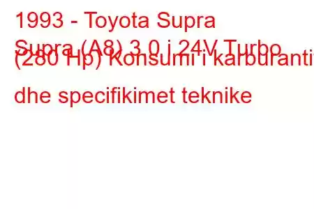 1993 - Toyota Supra
Supra (A8) 3.0 i 24V Turbo (280 Hp) Konsumi i karburantit dhe specifikimet teknike