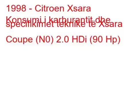 1998 - Citroen Xsara
Konsumi i karburantit dhe specifikimet teknike të Xsara Coupe (N0) 2.0 HDi (90 Hp)