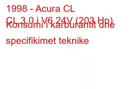 1998 - Acura CL
CL 3.0 i V6 24V (203 Hp) Konsumi i karburantit dhe specifikimet teknike