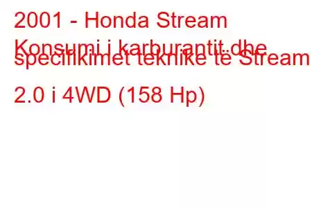 2001 - Honda Stream
Konsumi i karburantit dhe specifikimet teknike të Stream 2.0 i 4WD (158 Hp)