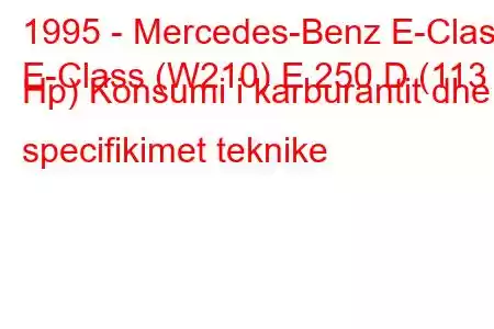 1995 - Mercedes-Benz E-Class
E-Class (W210) E 250 D (113 Hp) Konsumi i karburantit dhe specifikimet teknike