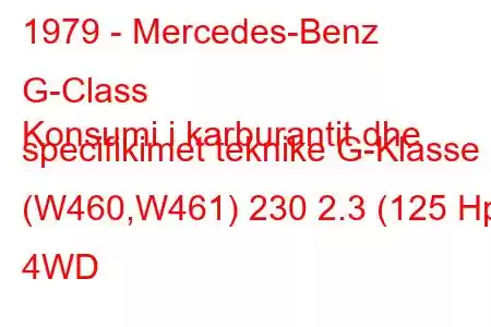 1979 - Mercedes-Benz G-Class
Konsumi i karburantit dhe specifikimet teknike G-Klasse (W460,W461) 230 2.3 (125 Hp) 4WD