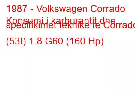 1987 - Volkswagen Corrado
Konsumi i karburantit dhe specifikimet teknike të Corrado (53I) 1.8 G60 (160 Hp)