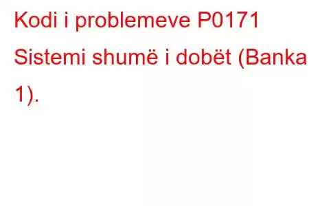 Kodi i problemeve P0171 Sistemi shumë i dobët (Banka 1).