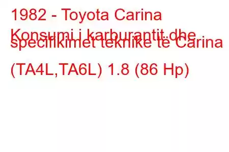 1982 - Toyota Carina
Konsumi i karburantit dhe specifikimet teknike të Carina I (TA4L,TA6L) 1.8 (86 Hp)