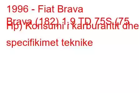 1996 - Fiat Brava
Brava (182) 1.9 TD 75S (75 Hp) Konsumi i karburantit dhe specifikimet teknike