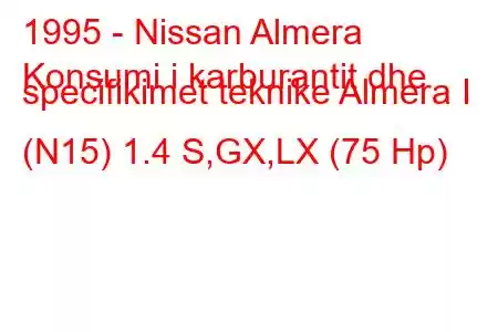 1995 - Nissan Almera
Konsumi i karburantit dhe specifikimet teknike Almera I (N15) 1.4 S,GX,LX (75 Hp)