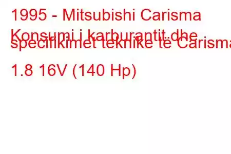 1995 - Mitsubishi Carisma
Konsumi i karburantit dhe specifikimet teknike të Carisma 1.8 16V (140 Hp)