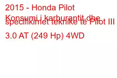 2015 - Honda Pilot
Konsumi i karburantit dhe specifikimet teknike të Pilot III 3.0 AT (249 Hp) 4WD