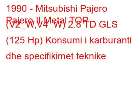 1990 - Mitsubishi Pajero
Pajero II Metal TOP (V2_W,V4_W) 2.8 TD GLS (125 Hp) Konsumi i karburantit dhe specifikimet teknike