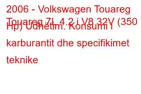 2006 - Volkswagen Touareg
Touareg 7L 4.2 i V8 32V (350 Hp) Udhëtim. Konsumi i karburantit dhe specifikimet teknike