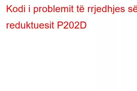 Kodi i problemit të rrjedhjes së reduktuesit P202D