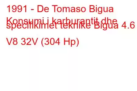 1991 - De Tomaso Bigua
Konsumi i karburantit dhe specifikimet teknike Bigua 4.6 i V8 32V (304 Hp)