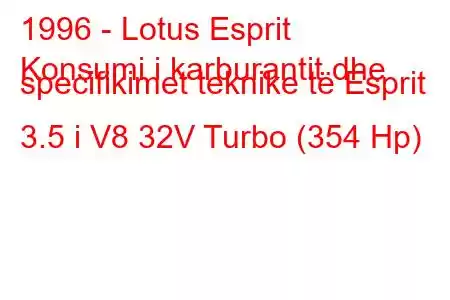 1996 - Lotus Esprit
Konsumi i karburantit dhe specifikimet teknike të Esprit 3.5 i V8 32V Turbo (354 Hp)