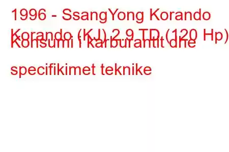 1996 - SsangYong Korando
Korando (KJ) 2.9 TD (120 Hp) Konsumi i karburantit dhe specifikimet teknike