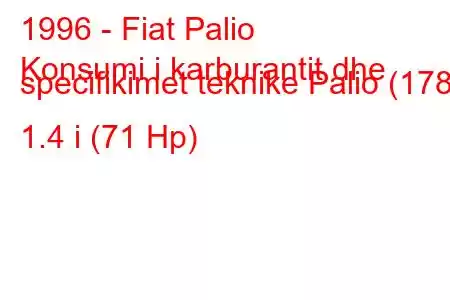 1996 - Fiat Palio
Konsumi i karburantit dhe specifikimet teknike Palio (178) 1.4 i (71 Hp)