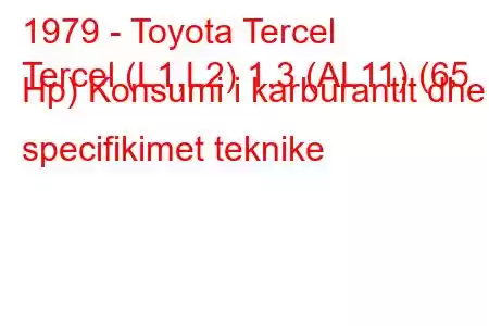 1979 - Toyota Tercel
Tercel (L1,L2) 1.3 (AL11) (65 Hp) Konsumi i karburantit dhe specifikimet teknike